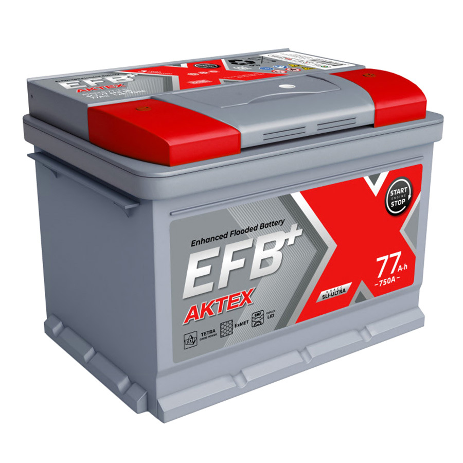 Актех Автомобильный аккумулятор Актех EFB+ 77 Ач обратная полярность L3