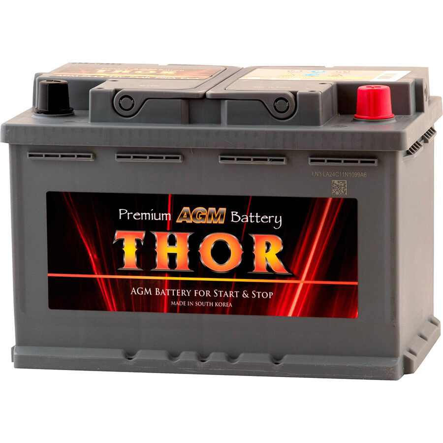 Автомобильный аккумулятор Thor 75 Ач обратная полярность L3