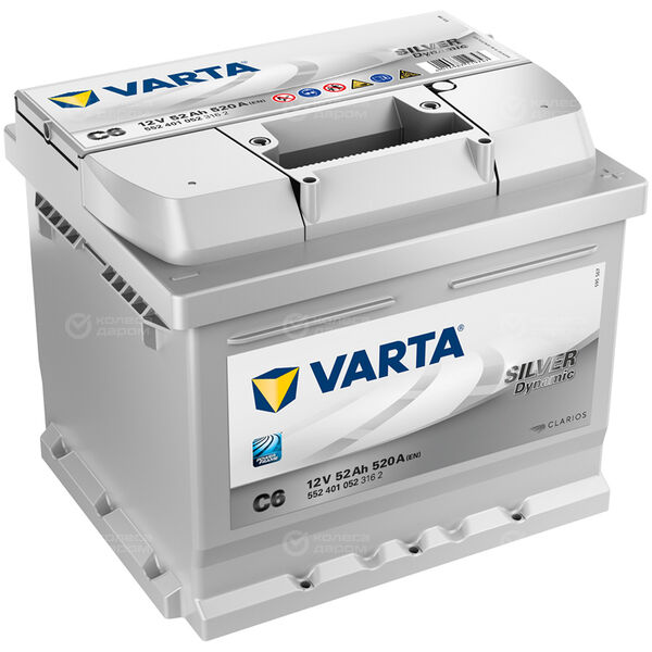 Автомобильный аккумулятор Varta Silver Dynamic C6 52 Ач обратная полярность LB1 в Отрадном