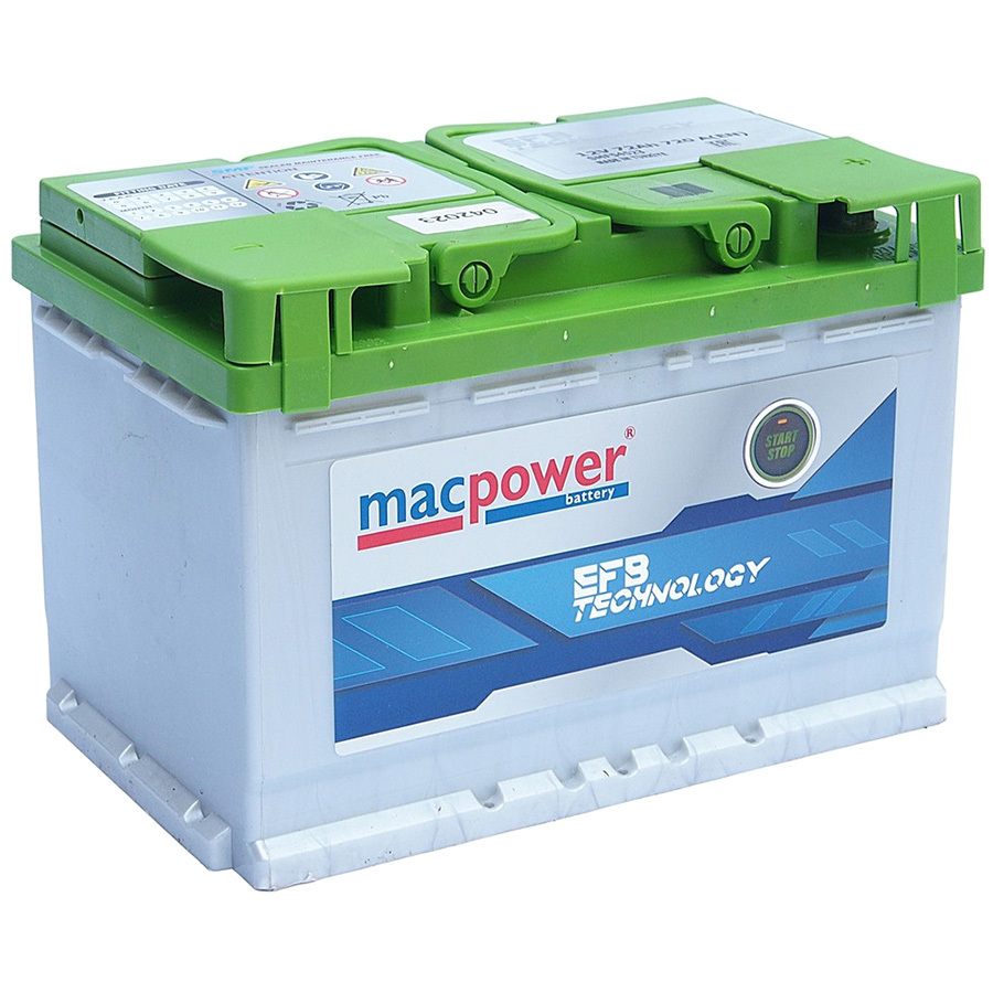 Автомобильный аккумулятор Macpower EFB 72 Ач L3