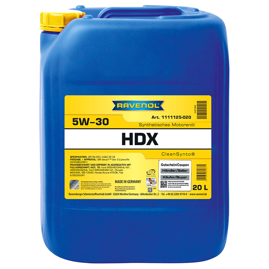 Моторное масло Ravenol HDX 5W-30, 20 л