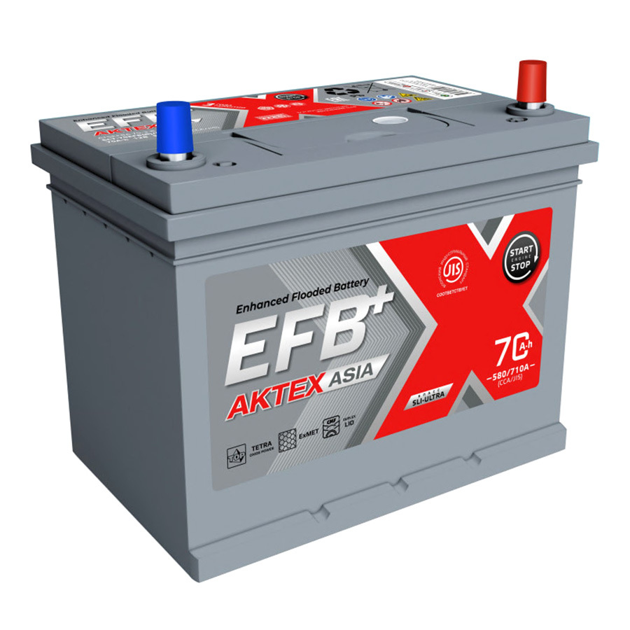 Актех Автомобильный аккумулятор Актех Asia EFB+ 70 Ач обратная полярность D23L