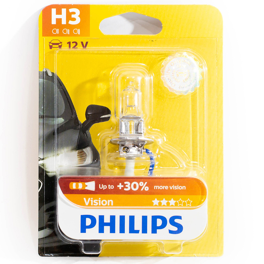 Автолампа PHILIPS Лампа PHILIPS Vision Premium+30 - H3-55 Вт, 1 шт.