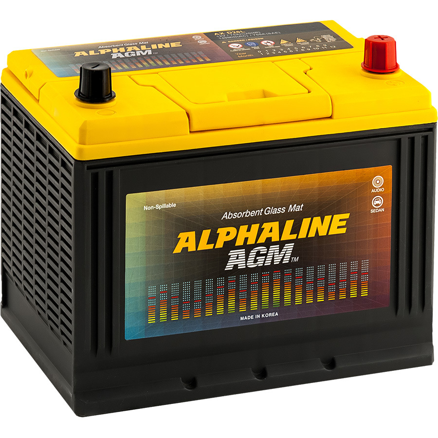 Alphaline Автомобильный аккумулятор Alphaline AGM 75 Ач обратная полярность D26L alphaline автомобильный аккумулятор alphaline ultra 59 ач обратная полярность b24l