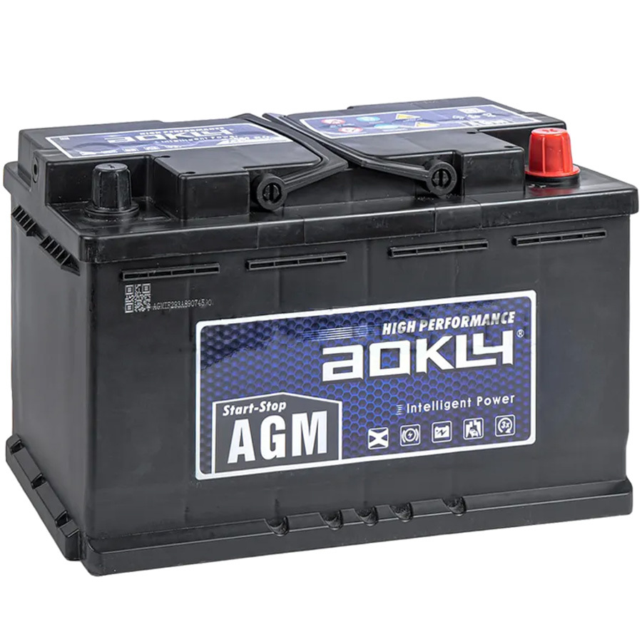 Автомобильный аккумулятор Aokly AGM 80 Ач обратная полярность L4