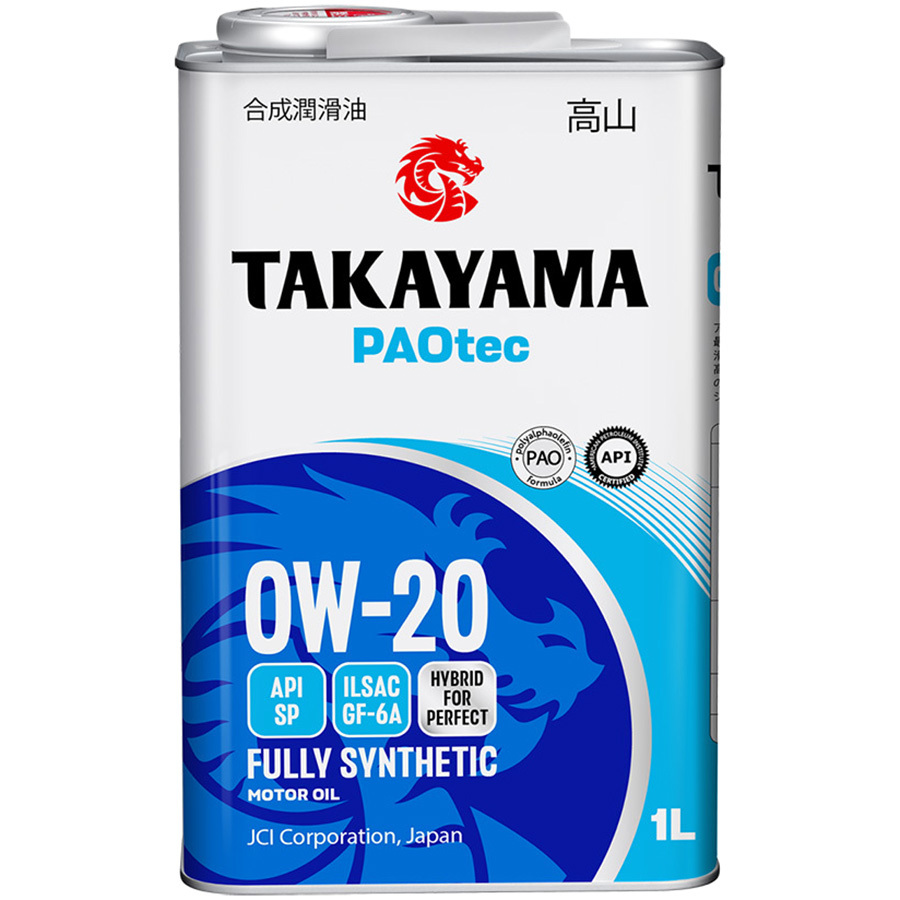 TAKAYAMA Моторное масло TAKAYAMA PAOtec 0W-20, 1 л
