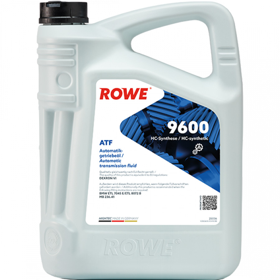 ROWE Трансмиссионное масло ROWE HIGHTEC ATF 9600 ATF, 5 л трансмиссионное масло rowe atf 9000 1 л