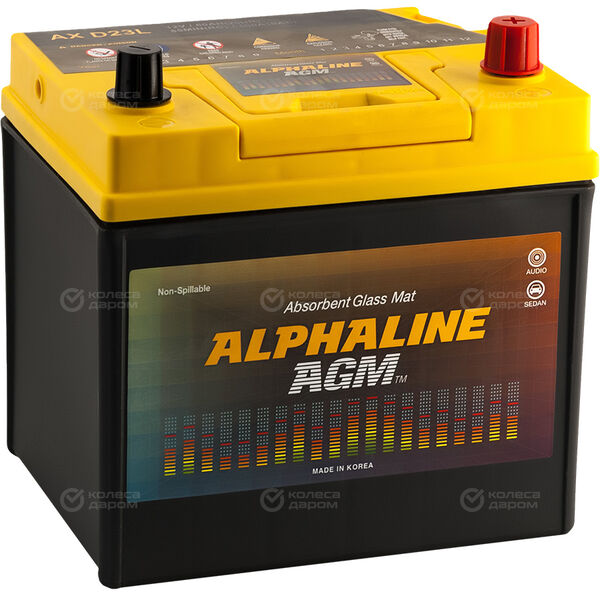 Автомобильный аккумулятор Alphaline AGM 50 Ач обратная полярность D23L в Зиме