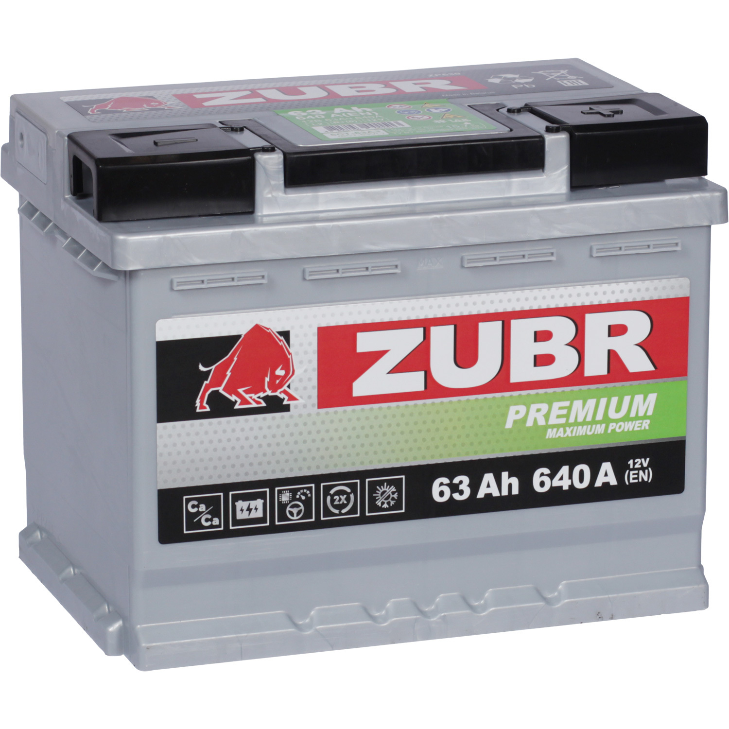 Zubr Автомобильный аккумулятор Zubr 63 Ач обратная полярность L2 zubr автомобильный аккумулятор zubr 75 ач обратная полярность l3