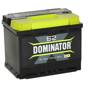 Автомобильный аккумулятор Dominator 62 Ач обратная полярность LB2