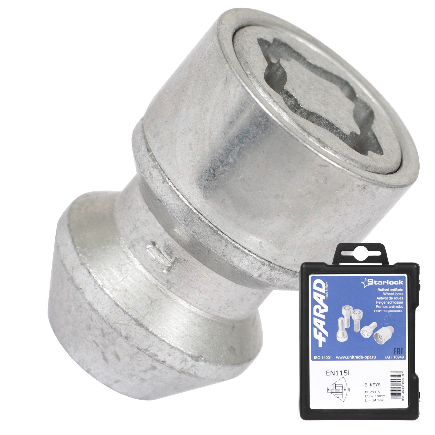 Farad Гайка секретная Farad 12х1,5х34 4+2 19 конус EN115L/2