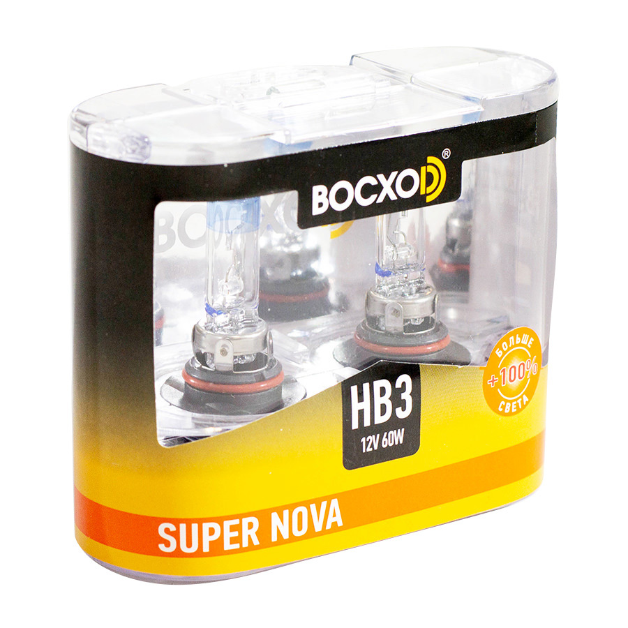 Автолампа BocxoD Лампа BocxoD Hyper White+100 - HB3-65 Вт, 2 шт. автолампа bocxod лампа bocxod hyper white hb3 65 вт 5000к 1 шт