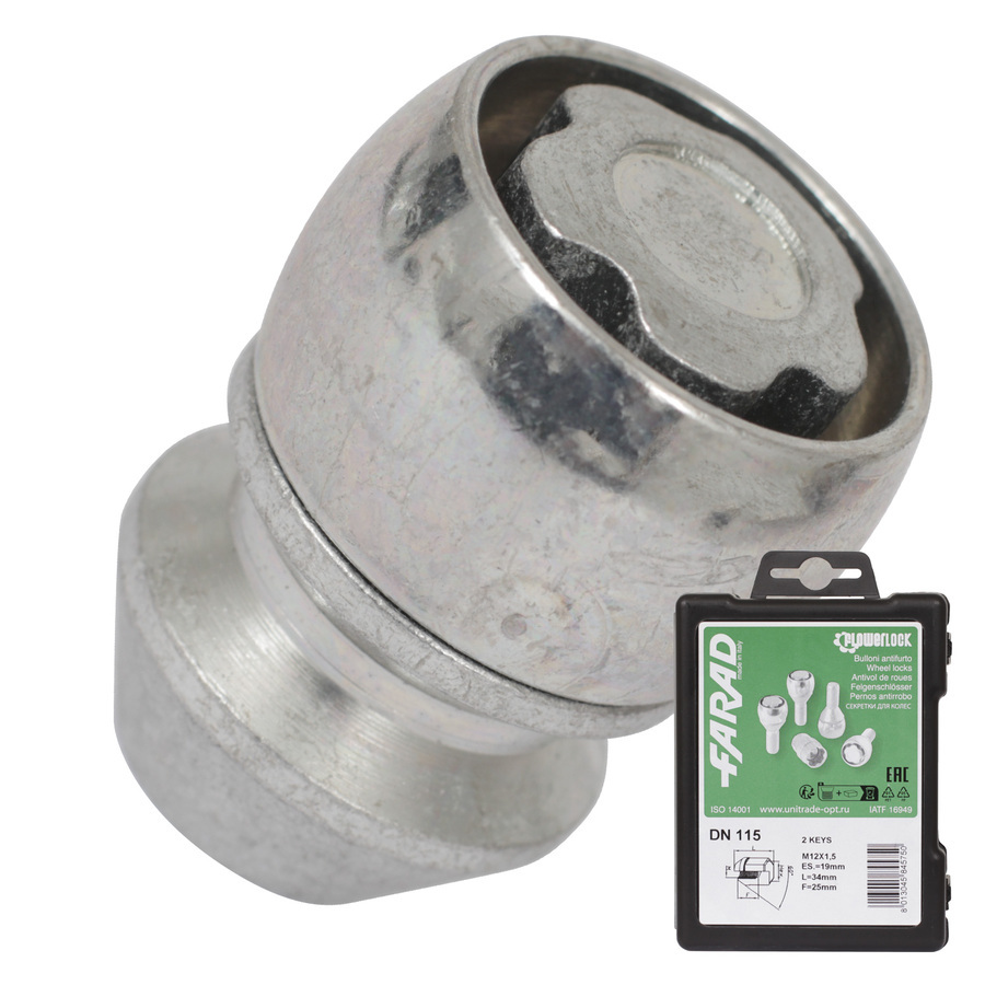 Гайка секретная Farad 12х1,5х34 4+2 19 конус Bloc DN115/2
