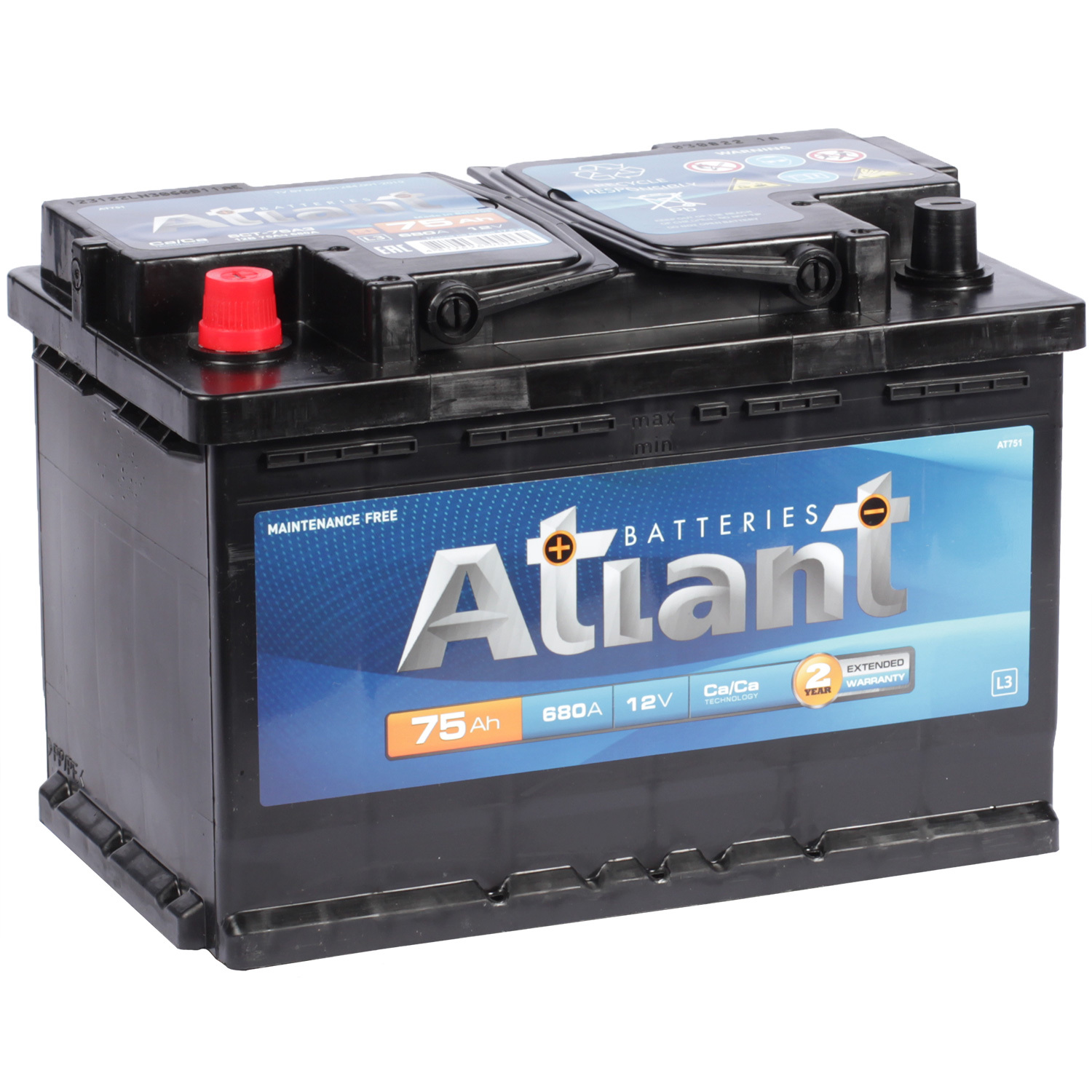 Atlant Автомобильный аккумулятор Atlant 75 Ач прямая полярность L3 atlant автомобильный аккумулятор atlant 75 ач обратная полярность l3