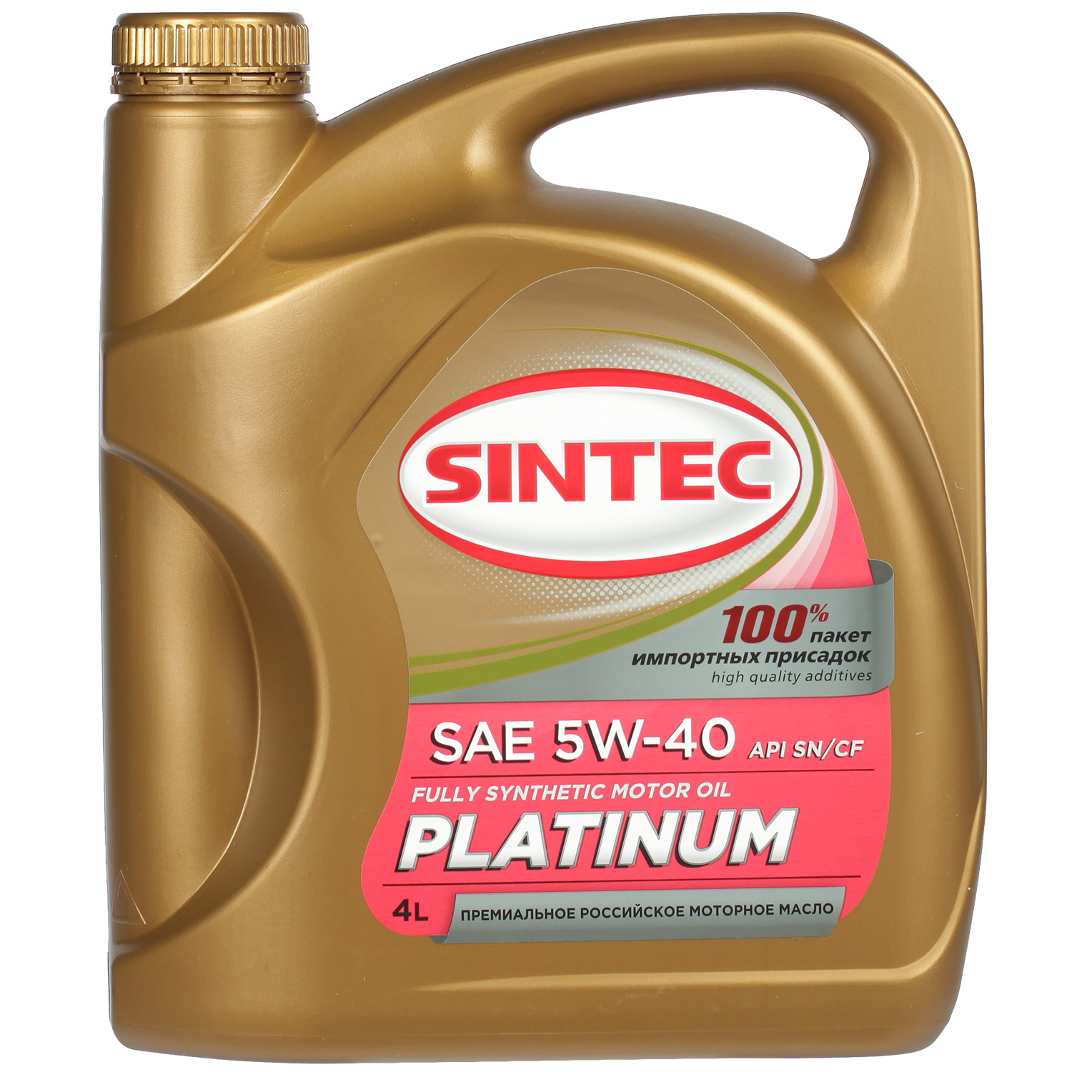 Sintec Моторное масло Sintec Platinum 5W-40, 4 л sintec моторное масло sintec platinum 7000 5w 30 4 л