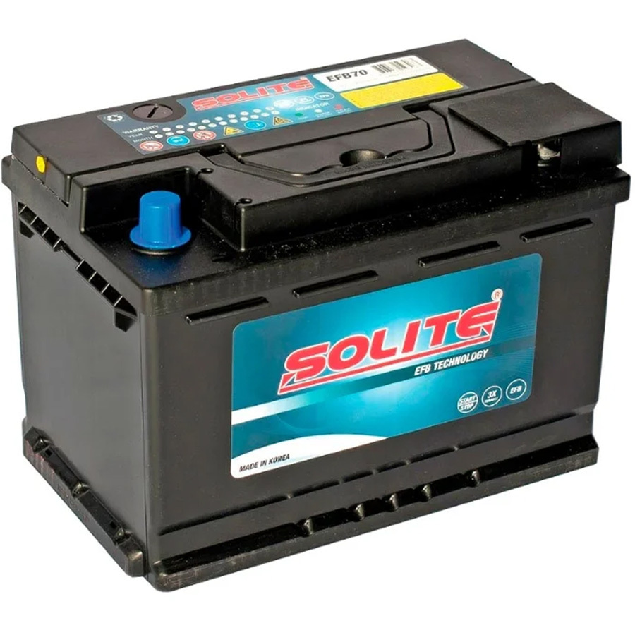 Solite Автомобильный аккумулятор Solite EFB 70 Ач обратная полярность L3 solite автомобильный аккумулятор solite 110 ач обратная полярность d31l