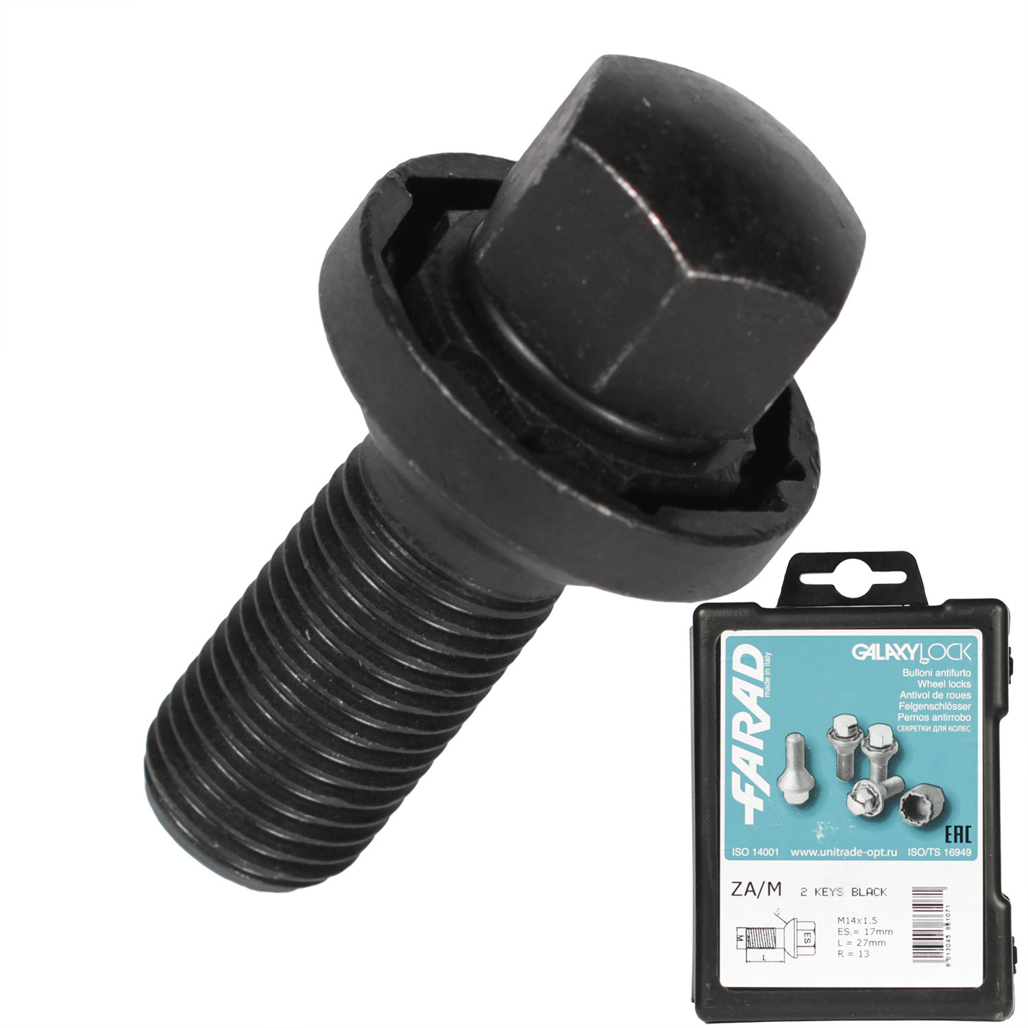 Farad Болт секретный  Farad 14х1,5х27 4+2 17 сфера ZA/M/B/2