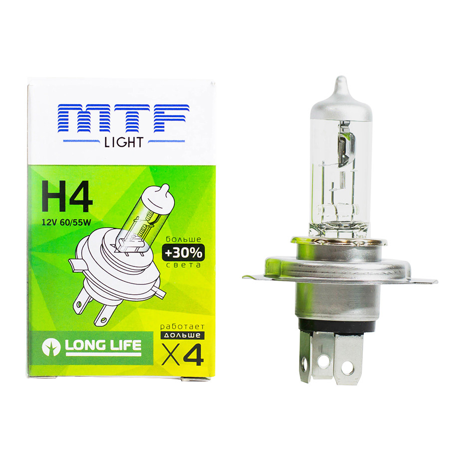 Автолампа MTF Лампа MTF Light Long Life - H4-55 Вт-3000К, 1 шт.