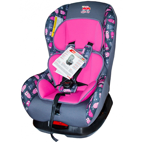 Детское кресло Little Car Детское автокресло Little Car Soft 0+/1 (0-18 кг), Совы-Розовый