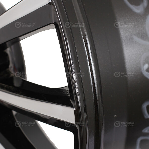 Колесный диск КиК Акцент  7xR17 5x114.3 ET45 DIA66.1 (уценка) черный глянцевый с полированными элементами лицевой поверхности в Трехгорном