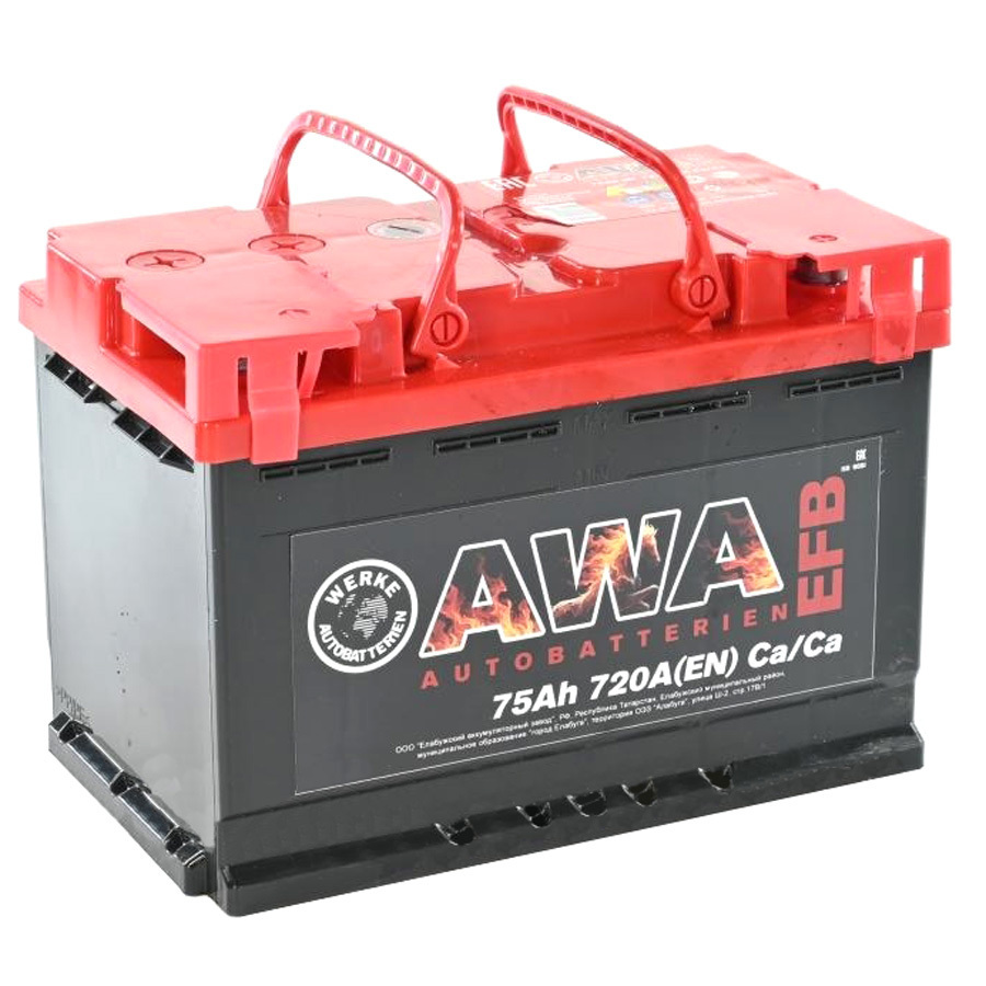Автомобильный аккумулятор AWA EFB 75 Ач L3