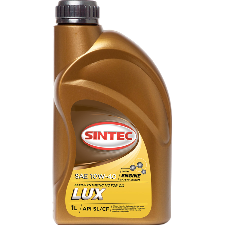 Sintec Моторное масло Sintec Lux 10W-40, 1 л масло моторное полусинтетическое sintec sae 10w 40 api sl cf 4 л