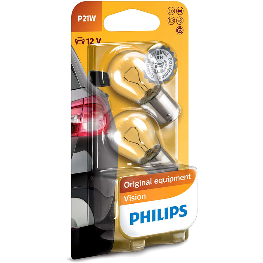 PHILIPS Лампа PHILIPS Vision - P21W-21 Вт-3200К, 2 шт.