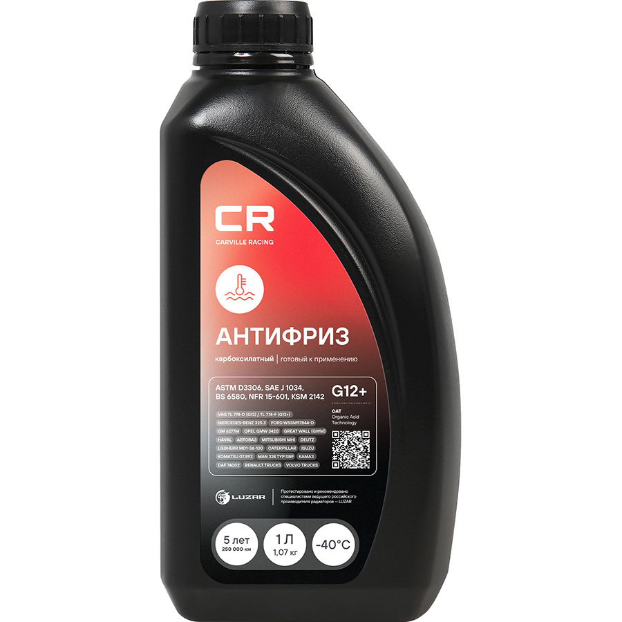 Антифриз Готовый CARVILLE RACING G12+ красный 1 л.