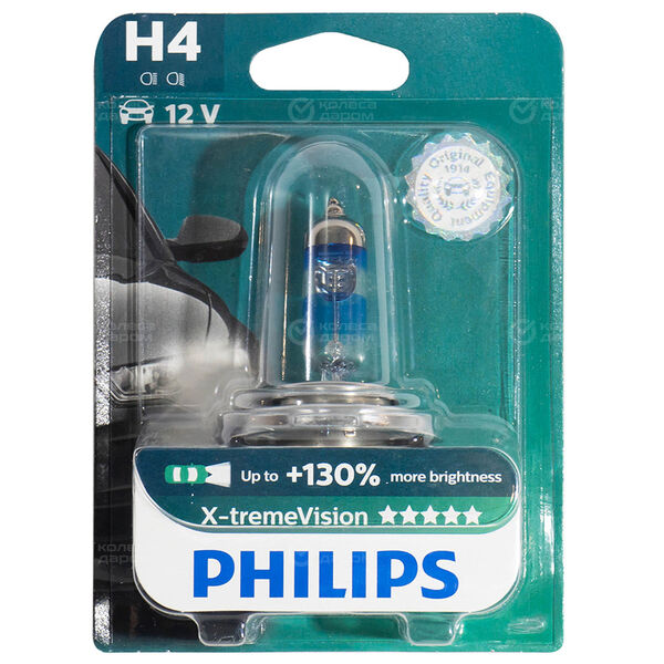 Лампа PHILIPS X-tremeVision+130 - H4-55 Вт-3500К, 1 шт. в Сыктывкаре