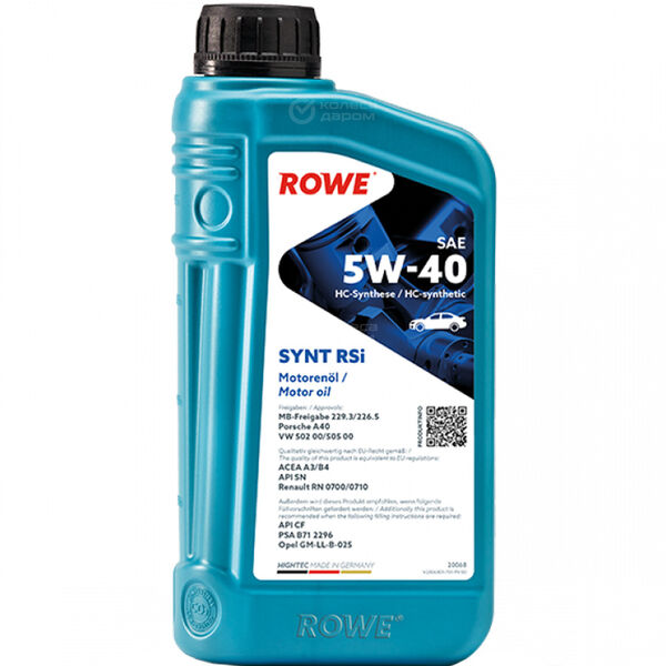 Моторное масло ROWE HIGHTEC SYNT RSi 5W-40, 1 л в Златоусте
