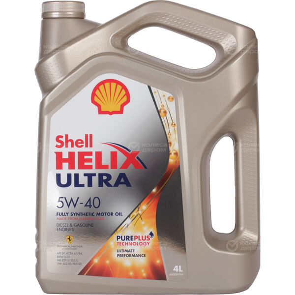 Моторное масло Shell Helix Ultra 5W-40, 4 л в Перми