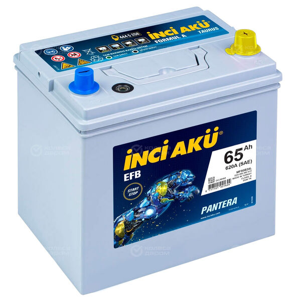 Автомобильный аккумулятор Inci Aku Nanogold EFB 65 Ач обратная полярность D23L в Набережных Челнах