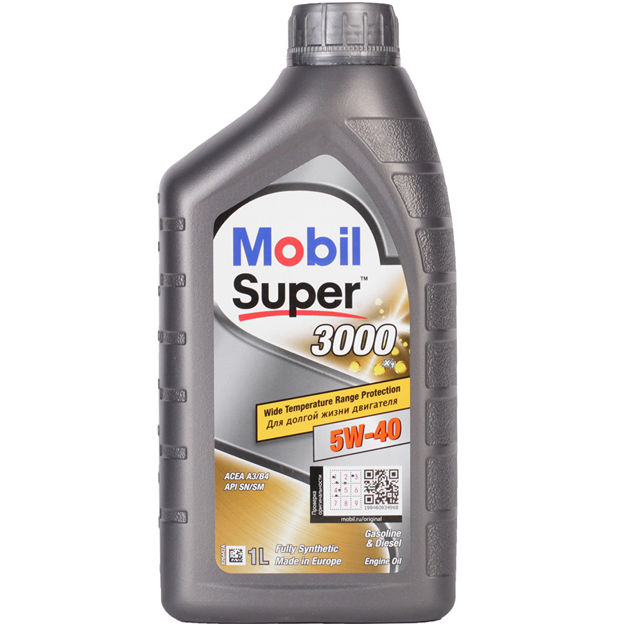 Mobil Моторное масло Mobil Super 3000 X1 5W-40, 1 л масло моторное mobil super 3000 xe 5w 30 4 л