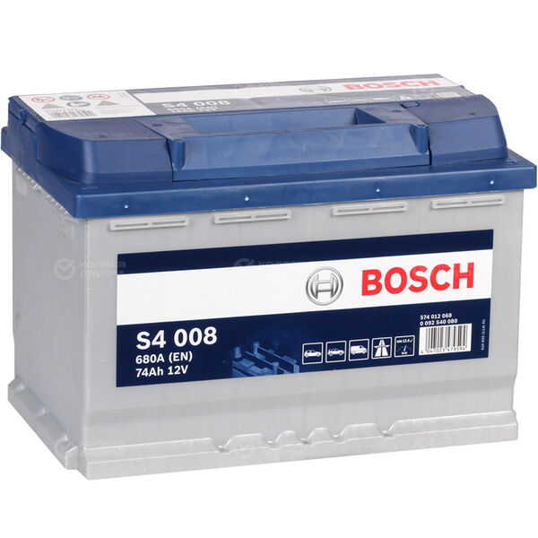 Автомобильный аккумулятор Bosch S40 080 74 Ач обратная полярность L3 в Шахунье