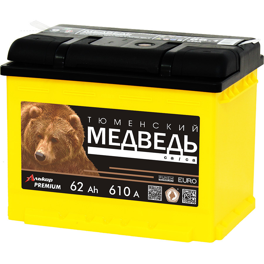 Тюменский Медведь Автомобильный аккумулятор Тюменский Медведь 62 Ач обратная полярность L2