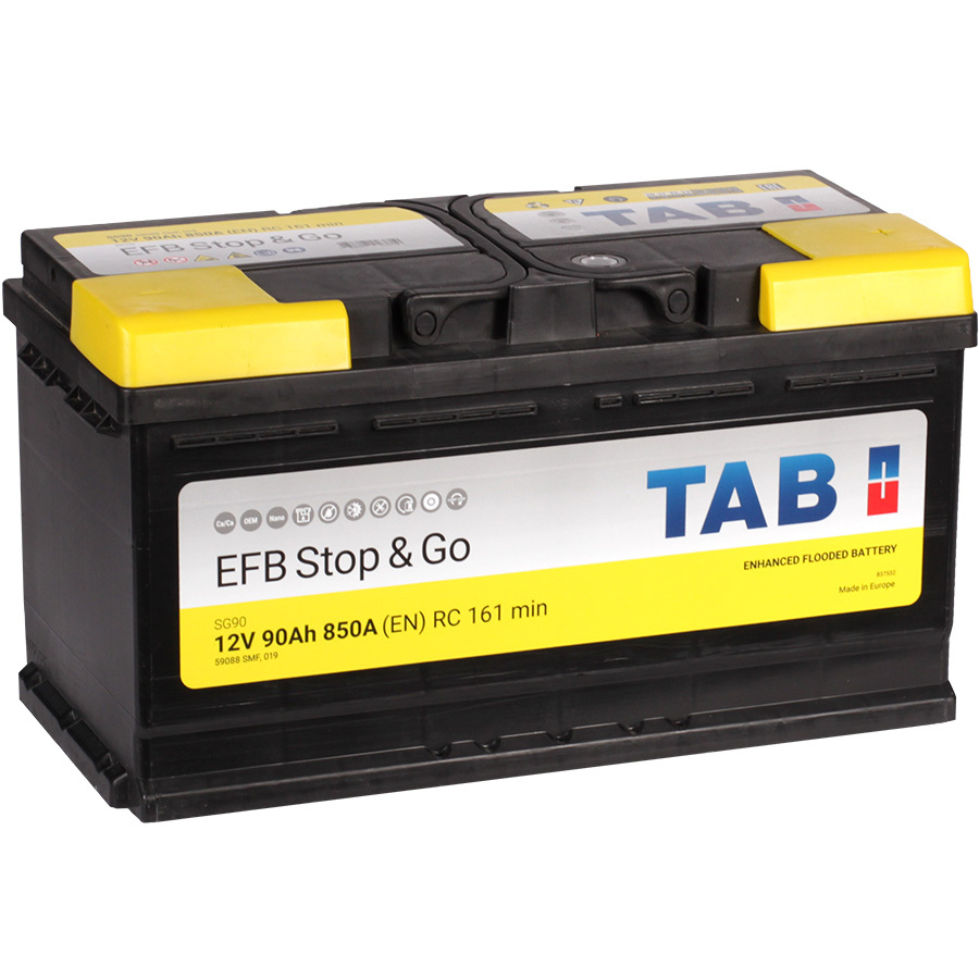 Автомобильный аккумулятор Tab Stop&Go 90 Ач обратная полярность L5