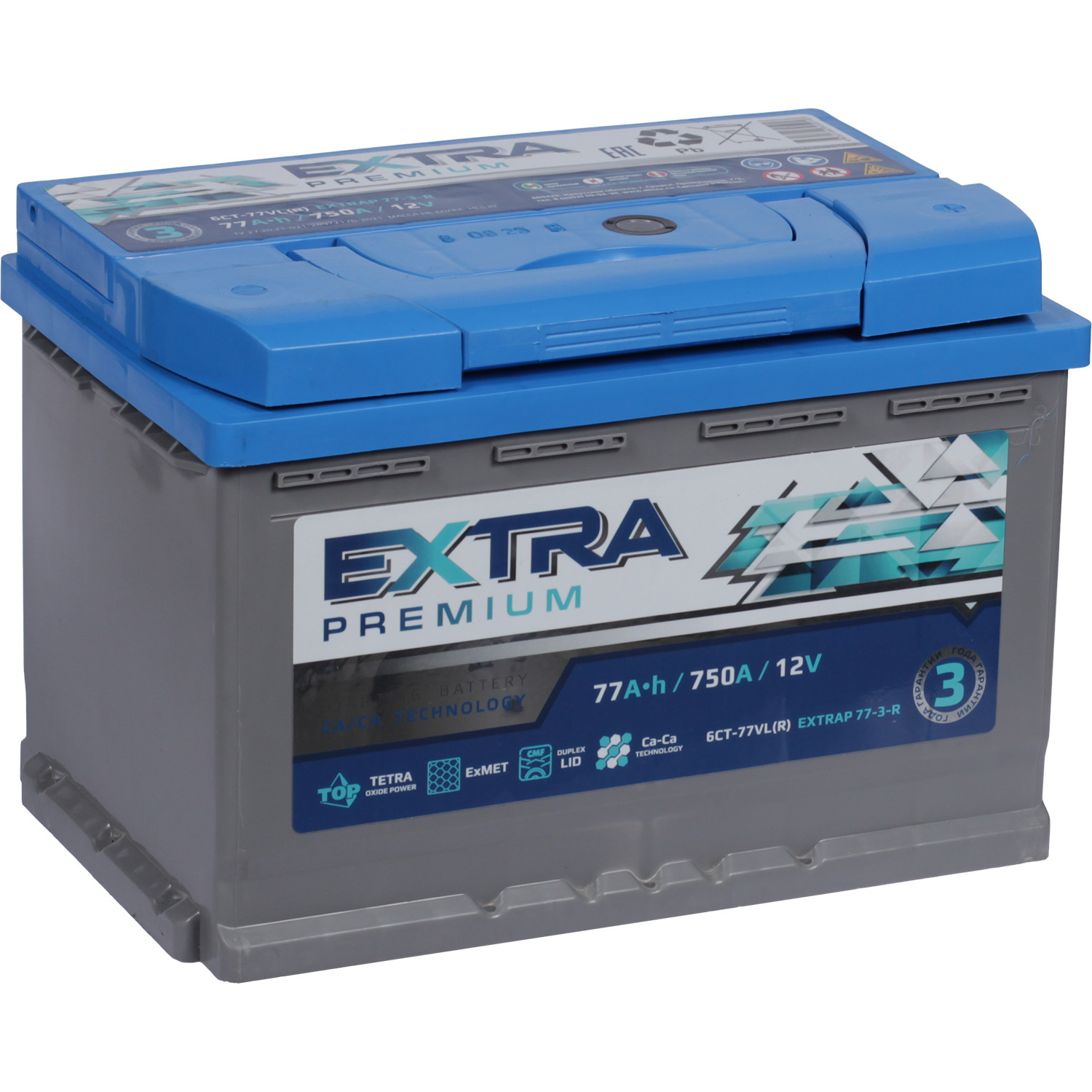 Актех Extra Автомобильный аккумулятор Актех Extra Extra 77 Ач обратная полярность L3