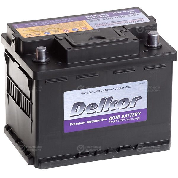 Автомобильный аккумулятор Delkor AGM 60 Ач обратная полярность L2 в Златоусте