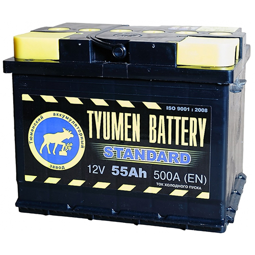 цена Tyumen Battery Автомобильный аккумулятор Tyumen Battery Standard 55 Ач прямая полярность L2