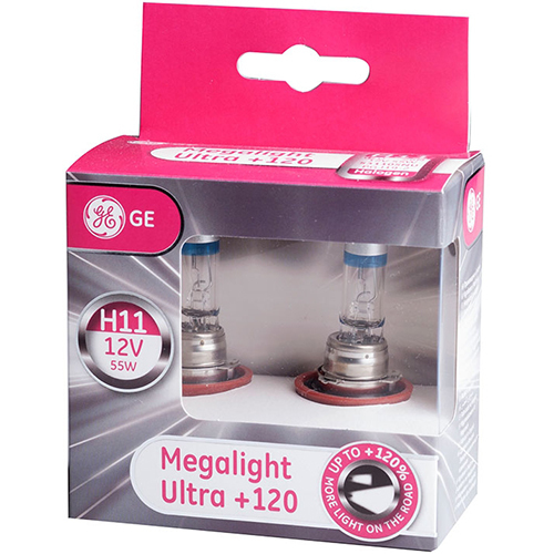 цена Автолампа General Electric Лампа General Electric Megalight Ultra+120 - H11-60/55 Вт, 2 шт.