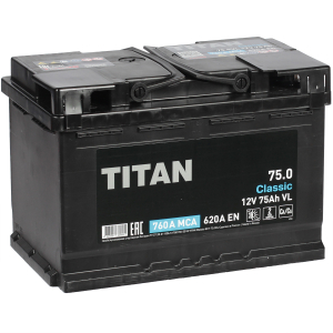 Автомобильный аккумулятор Titan 75 Ач обратная полярность L3