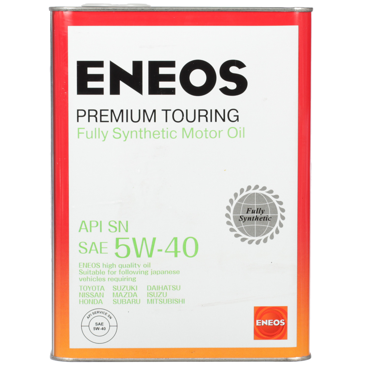 Eneos Моторное масло Eneos Premium TOURING SN 5W-40, 4 л масло моторное abro premium 5w 40 sp синтетическое 1 л