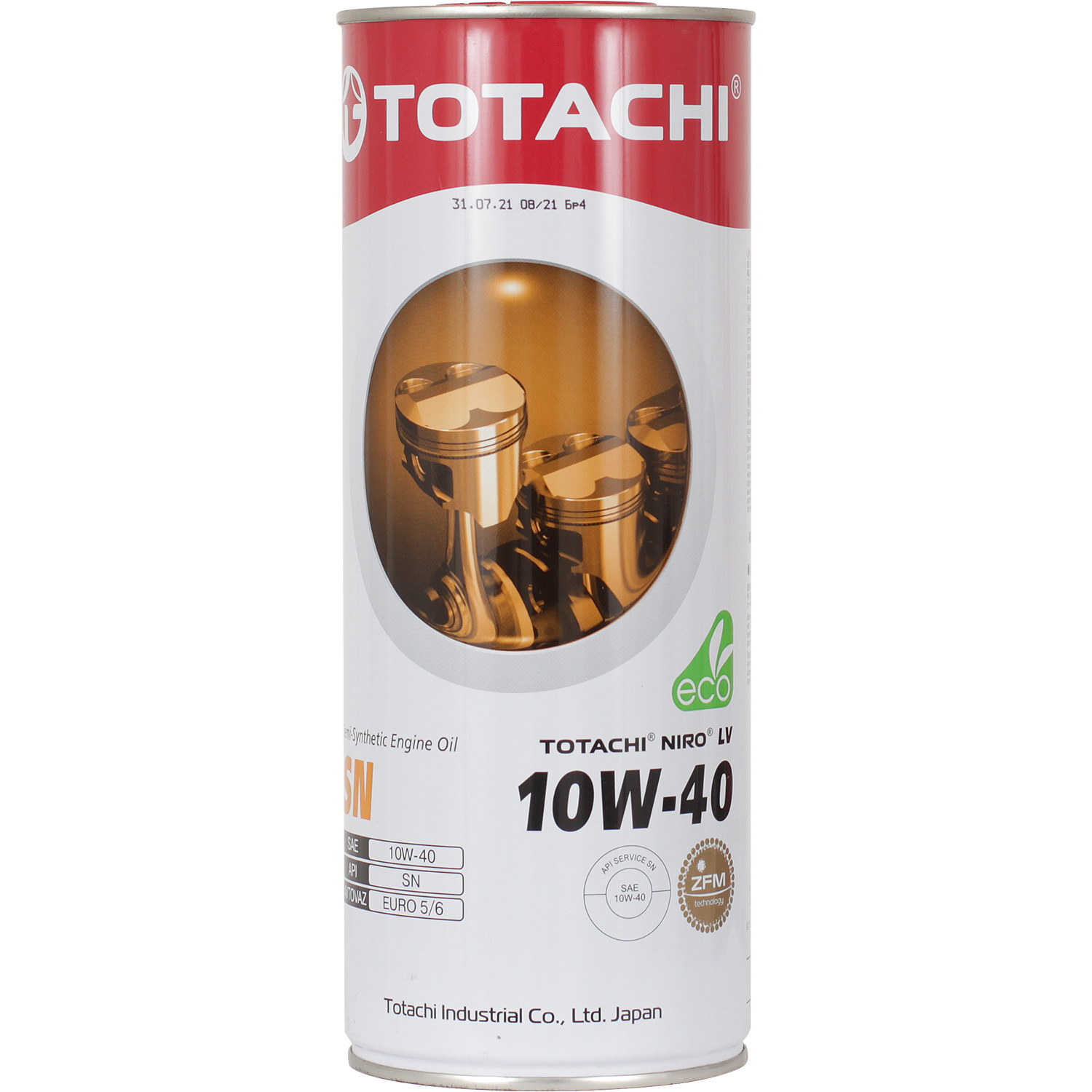 Totachi Моторное масло Totachi NIRO LV Semi-Synthetic SN 10W-40, 1 л totachi моторное масло totachi niro lv synthetic 5w 40 1 л