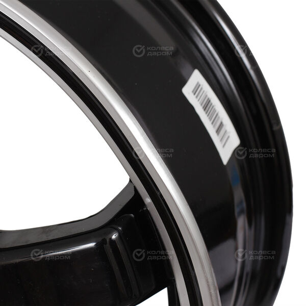 Колесный диск СКАД Киото  6xR15 5x100 ET38 DIA57.1 (уценка) чёрный глянцевый с полированным ободом в Новосибирске