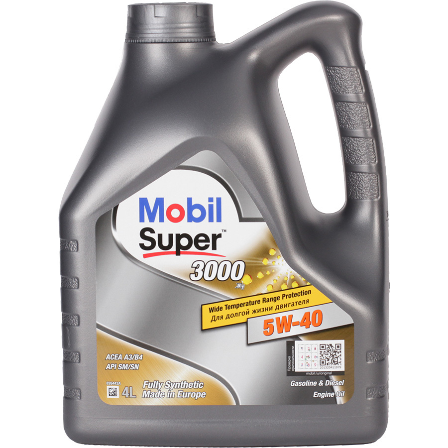 Mobil Моторное масло Mobil Super 3000 X1 5W-40, 4 л масло моторное mobil super 3000 xe 5w–30 синтетическое 4 л
