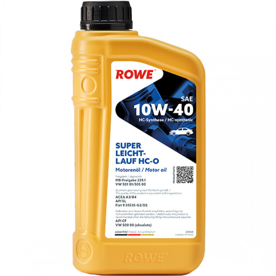 ROWE Моторное масло ROWE HIGHTEC SUPER LEICHTLAUF 10W-40, 1 л