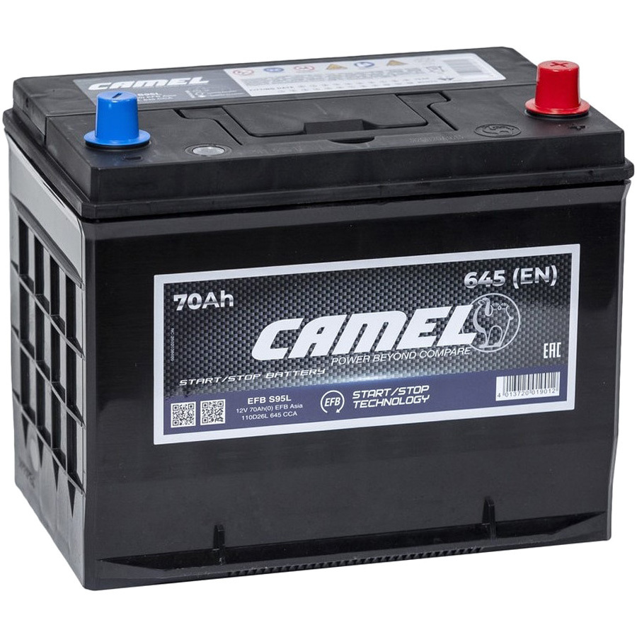 Автомобильный аккумулятор Camel Asia EFB 70 Ач обратная полярность D26L