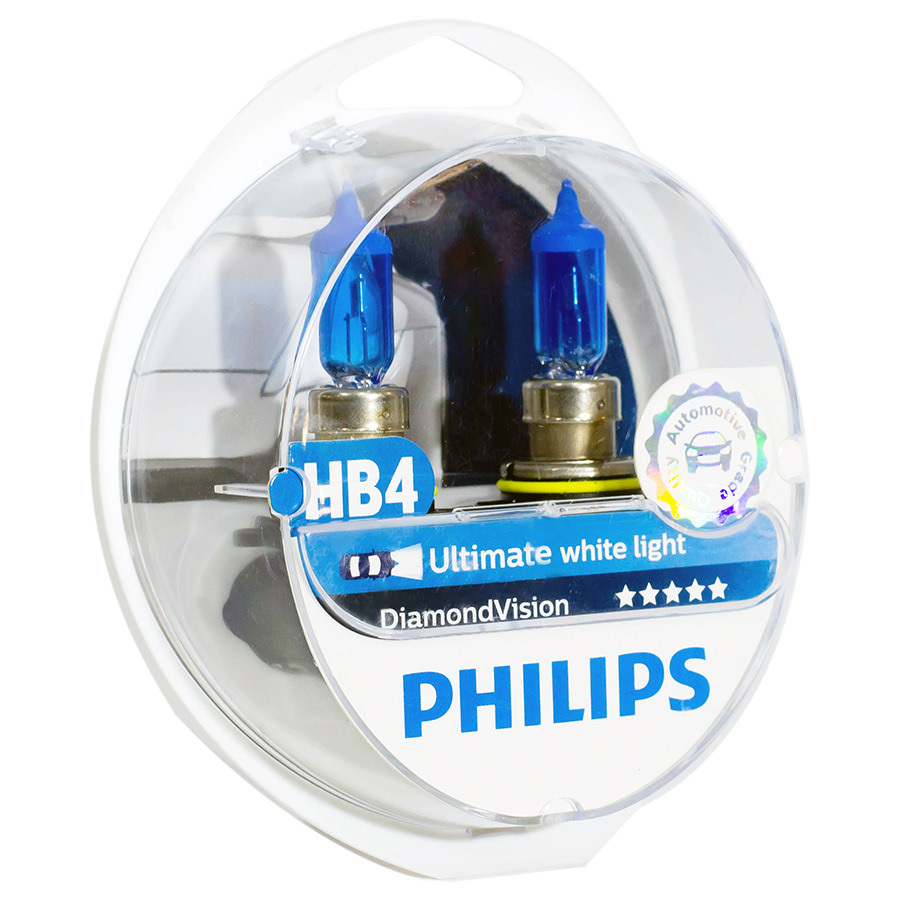 Автолампа PHILIPS Лампа PHILIPS Diamond Vision - HB4-55 Вт-5000К, 2 шт. автолампа philips лампа philips diamond vision h4 55 вт 5000к 1 шт