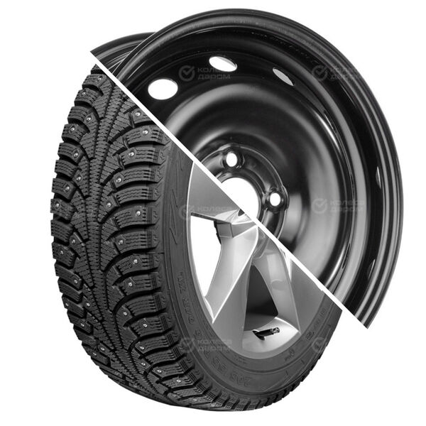 (Nokian Tyres) NORDMAN 5 R15 185/65 92T шип XL + 15001 R15x6 4x100 ET50 CB60.1 Black R15 185/65 92T шип XL + R15x6 4x100 ET50 CB60.1 Black в Таганроге