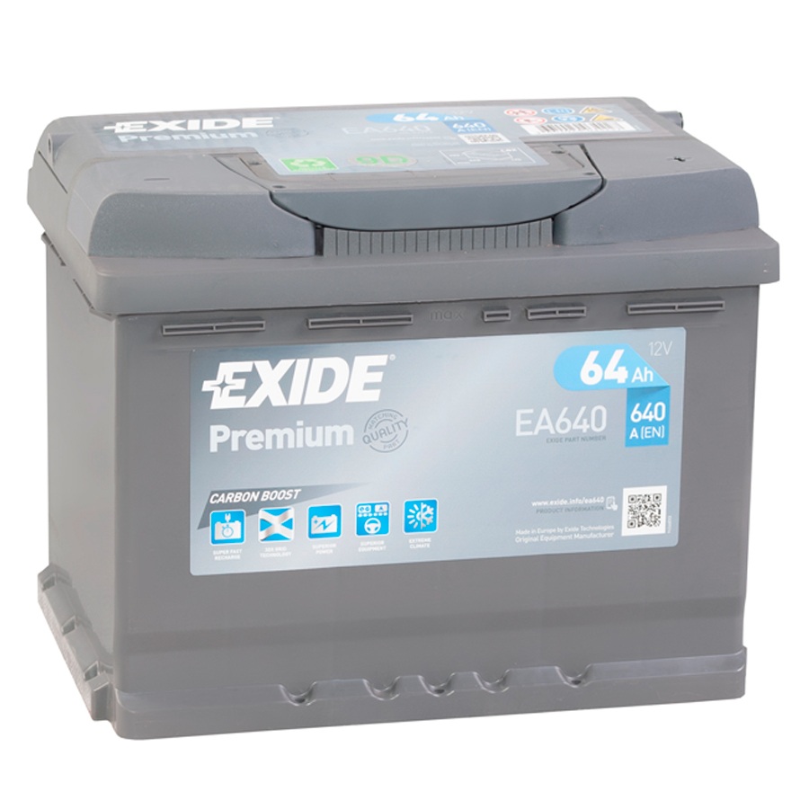 Автомобильный аккумулятор Exide Premium 64 Ач обратная полярность L2